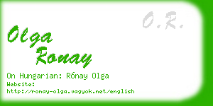 olga ronay business card